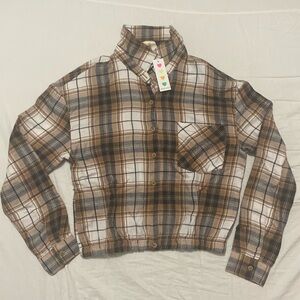 Brown Plaid Crop Top